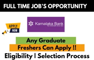 Karnataka Bank Limited Hiring For Freshers