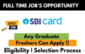 SBI CARD Hiring For Any Graduate