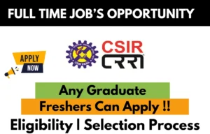 CSIR CRRI Recruitment Drive 2026